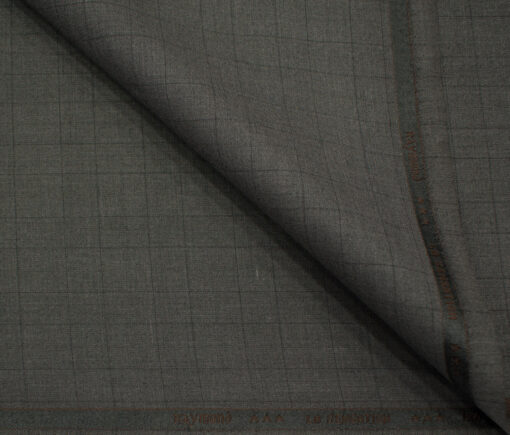 Raymond Men's Polyester Viscose Checks  Unstitched Suiting Fabric (Dark Grey)