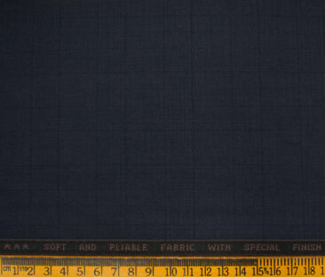 Raymond Men's Polyester Viscose Checks  Unstitched Suiting Fabric (Dark Blue)