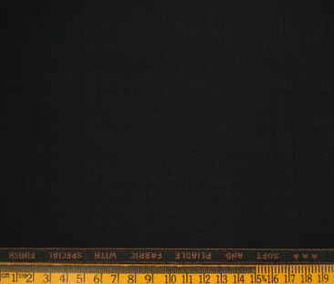 Raymond Men's Polyester Viscose Checks  Unstitched Suiting Fabric (Black)