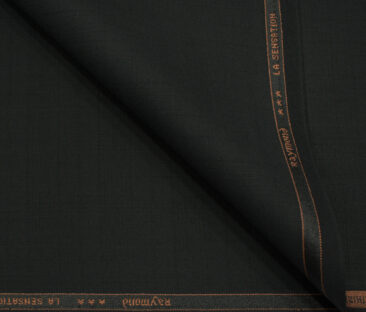 Raymond Men's Polyester Viscose Checks  Unstitched Suiting Fabric (Black)