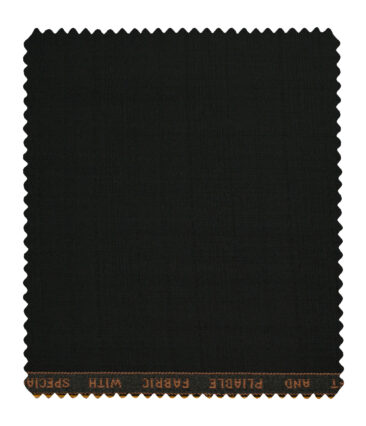 Raymond Men's Polyester Viscose Checks  Unstitched Suiting Fabric (Black)