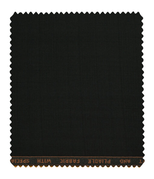 Raymond Men's Polyester Viscose Checks  Unstitched Suiting Fabric (Black)