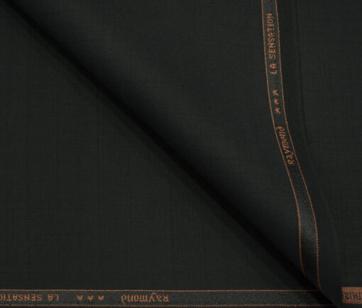 Raymond Men's Polyester Viscose Checks  Unstitched Suiting Fabric (Black)