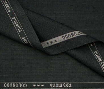 Raymond Men's Polyester Viscose Structured  Unstitched Suiting Fabric (Blackish Grey)