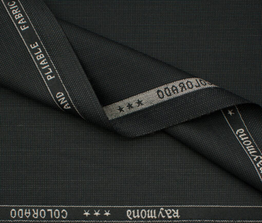 Raymond Men's Polyester Viscose Structured  Unstitched Suiting Fabric (Blackish Grey)