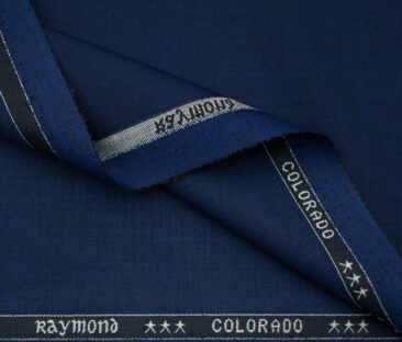 Raymond Men's Polyester Viscose Self Design  Unstitched Suiting Fabric (Royal Blue)