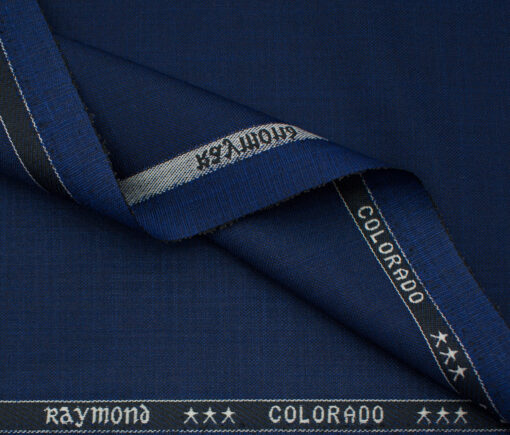 Raymond Men's Polyester Viscose Self Design  Unstitched Suiting Fabric (Royal Blue)