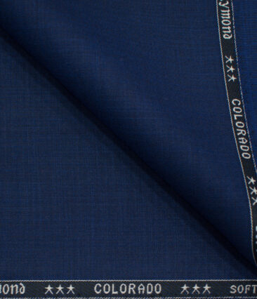 Raymond Men's Polyester Viscose Self Design  Unstitched Suiting Fabric (Royal Blue)