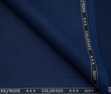 Raymond Men's Polyester Viscose Self Design  Unstitched Suiting Fabric (Royal Blue)