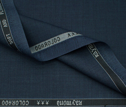 Raymond Men's Polyester Viscose Self Design  Unstitched Suiting Fabric (Aegean Blue)