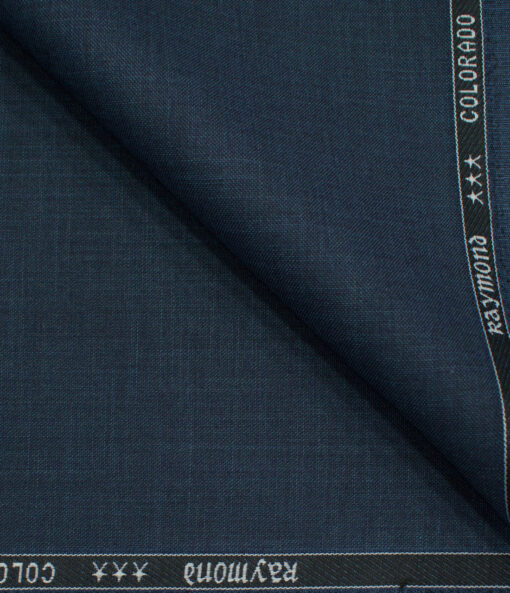 Raymond Men's Polyester Viscose Self Design  Unstitched Suiting Fabric (Aegean Blue)