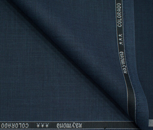 Raymond Men's Polyester Viscose Self Design  Unstitched Suiting Fabric (Aegean Blue)