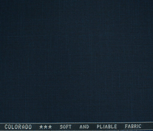 Raymond Men's Polyester Viscose Self Design  Unstitched Suiting Fabric (Dark Blue)