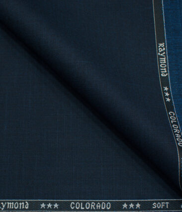 Raymond Men's Polyester Viscose Self Design  Unstitched Suiting Fabric (Dark Blue)