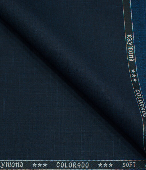 Raymond Men's Polyester Viscose Self Design  Unstitched Suiting Fabric (Dark Blue)