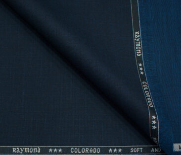 Raymond Men's Polyester Viscose Self Design  Unstitched Suiting Fabric (Dark Blue)