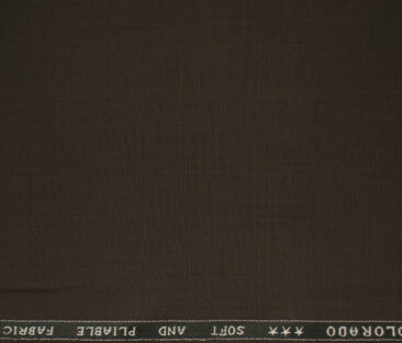 Raymond Men's Polyester Viscose Solids  Unstitched Suiting Fabric (Dark Brown)