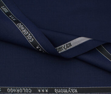 Raymond Men's Polyester Viscose Solids  Unstitched Suiting Fabric (Dark Royal Blue)