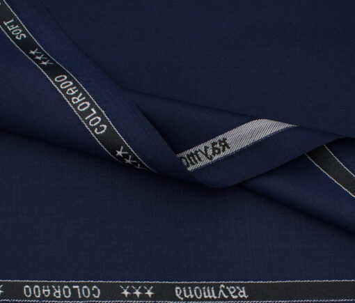 Raymond Men's Polyester Viscose Solids  Unstitched Suiting Fabric (Dark Royal Blue)