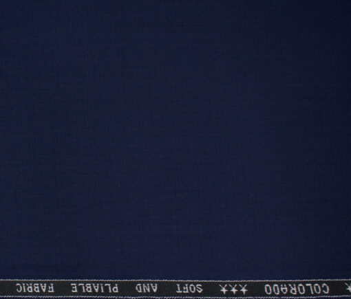 Raymond Men's Polyester Viscose Solids  Unstitched Suiting Fabric (Dark Royal Blue)