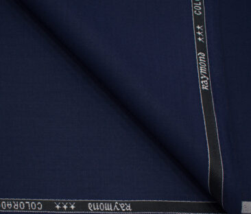 Raymond Men's Polyester Viscose Solids  Unstitched Suiting Fabric (Dark Royal Blue)
