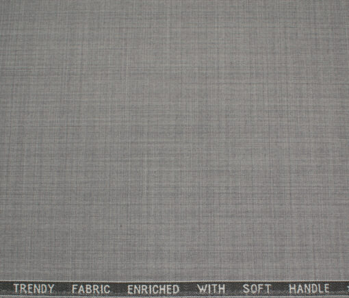 Raymond Men's Polyester Viscose Self Design  Unstitched Suiting Fabric (Light Grey)