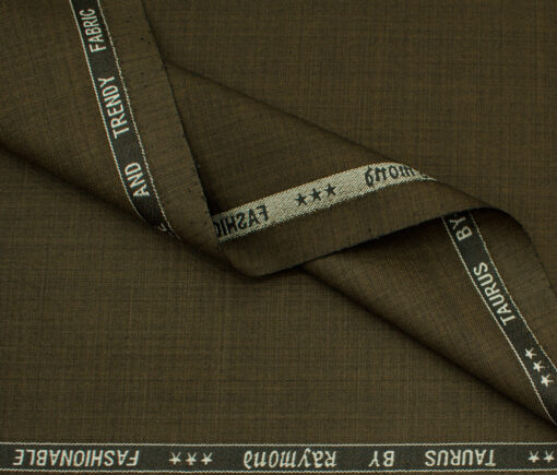 Raymond Men's Polyester Viscose Self Design  Unstitched Suiting Fabric (Brown)