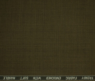 Raymond Men's Polyester Viscose Self Design  Unstitched Suiting Fabric (Brown)