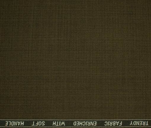 Raymond Men's Polyester Viscose Self Design  Unstitched Suiting Fabric (Brown)