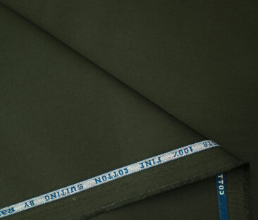 Raymond Men's Cotton Solids  Unstitched Trouser Fabric (Dark Green)