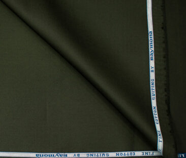 Raymond Men's Cotton Solids  Unstitched Trouser Fabric (Dark Green)