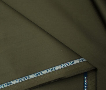Raymond Men's Cotton Solids  Unstitched Trouser Fabric (Mehandi Green)