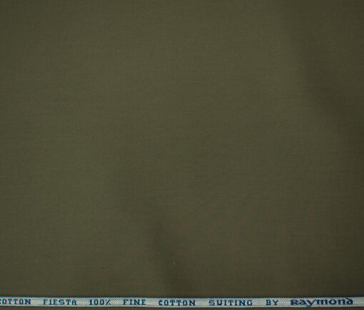 Raymond Men's Cotton Solids  Unstitched Trouser Fabric (Mehandi Green)