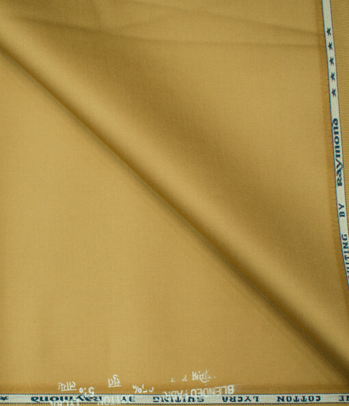 Raymond Men's Cotton Solids  Unstitched Trouser Fabric (Granola Beige)
