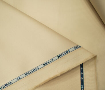 Raymond Men's Cotton Solids  Unstitched Trouser Fabric (Ivory Beige)