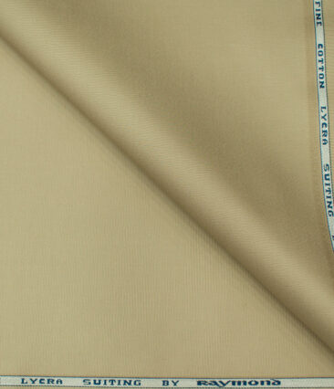 Raymond Men's Cotton Solids  Unstitched Trouser Fabric (Oat Beige)