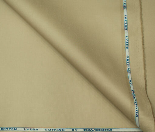 Raymond Men's Cotton Solids  Unstitched Trouser Fabric (Oat Beige)