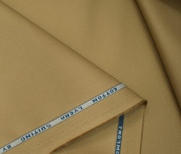 Raymond Men's Cotton Solids  Unstitched Trouser Fabric (Sand Castle Beige)