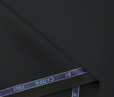 Cadini Men's Polyester Viscose Structured 3.75 Meter Unstitched Suiting Fabric (Dark Pine Green)