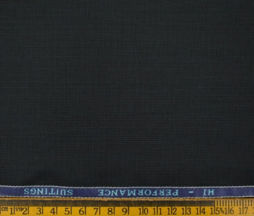 Cadini Men's Polyester Viscose Structured 3.75 Meter Unstitched Suiting Fabric (Dark Pine Green)