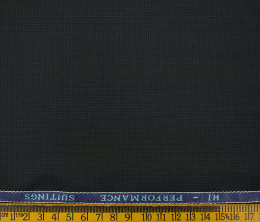 Cadini Men's Polyester Viscose Structured 3.75 Meter Unstitched Suiting Fabric (Dark Pine Green)