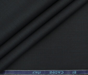 Cadini Men's Polyester Viscose Structured 3.75 Meter Unstitched Suiting Fabric (Dark Pine Green)
