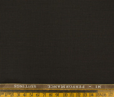 Cadini Men's Polyester Viscose Structured 3.75 Meter Unstitched Suiting Fabric (Mocha Brown)