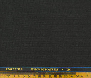 Cadini Men's Polyester Viscose Checks 3.75 Meter Unstitched Suiting Fabric (Dark Grey)