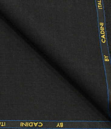 Cadini Men's Polyester Viscose Checks 3.75 Meter Unstitched Suiting Fabric (Dark Grey)