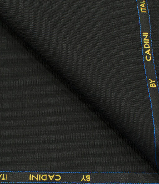 Cadini Men's Polyester Viscose Checks 3.75 Meter Unstitched Suiting Fabric (Dark Grey)