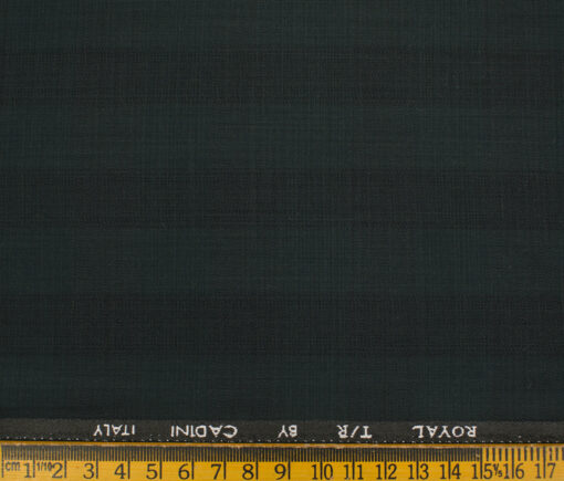 Cadini Men's Terry Rayon Checks 3.75 Meter Unstitched Suiting Fabric (Dark Pine Green)
