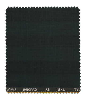 Cadini Men's Terry Rayon Checks 3.75 Meter Unstitched Suiting Fabric (Dark Pine Green)