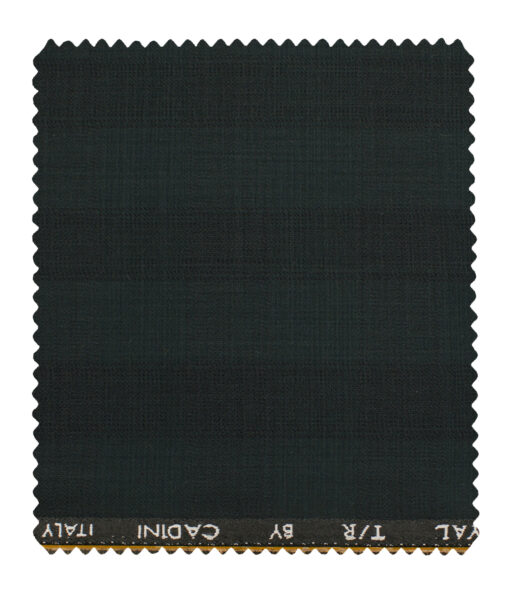 Cadini Men's Terry Rayon Checks 3.75 Meter Unstitched Suiting Fabric (Dark Pine Green)