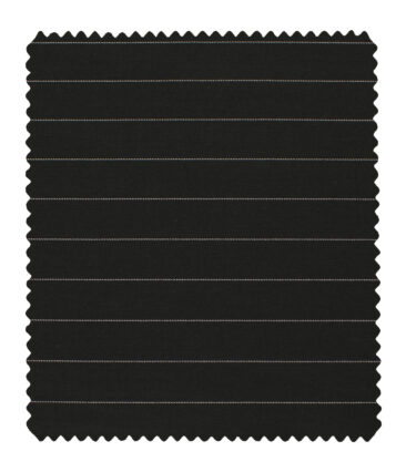 Cadini Men's Terry Rayon Striped 3.75 Meter Unstitched Suiting Fabric (Black)